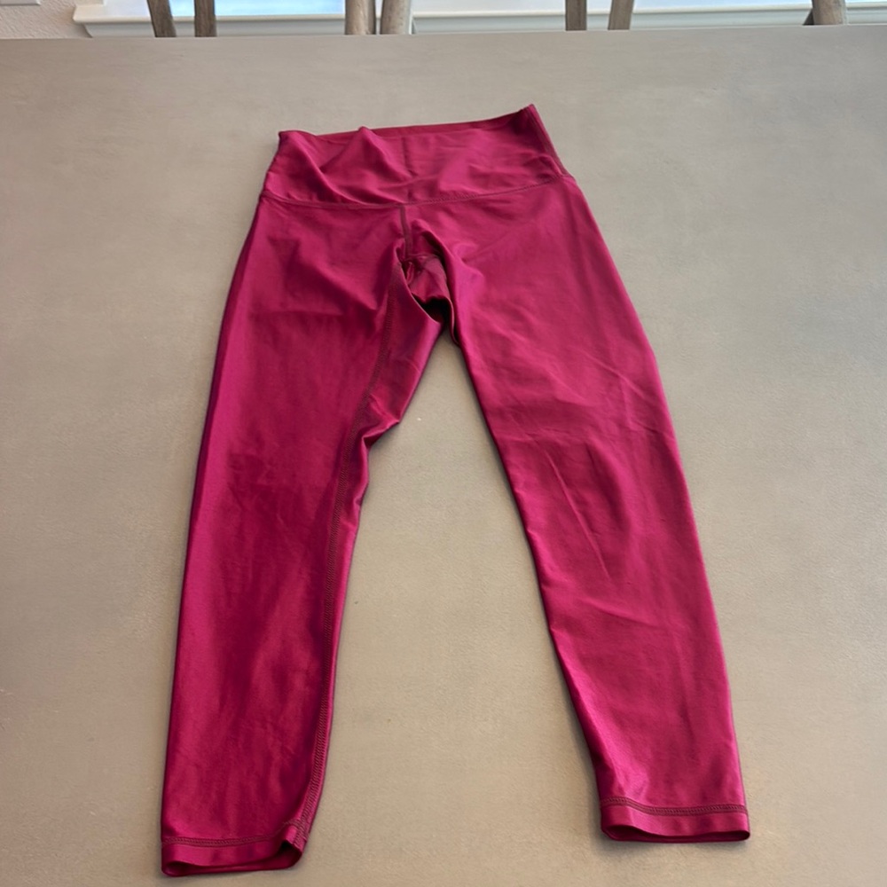 Adult metallic red Leggings- matching sports bra in another post